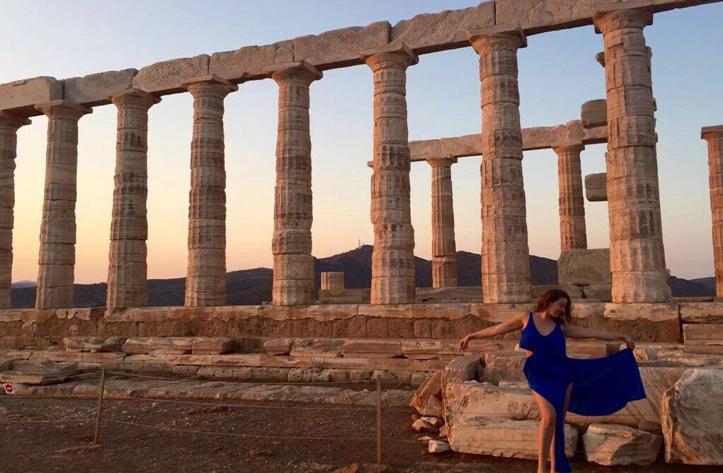 Katerina Gagkas at temple of Poseidon